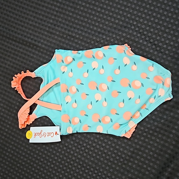 Cat & Jack, aqua, peach, swimsuit, size 18 months (23.5-26lbs) - Picture 4 of 8